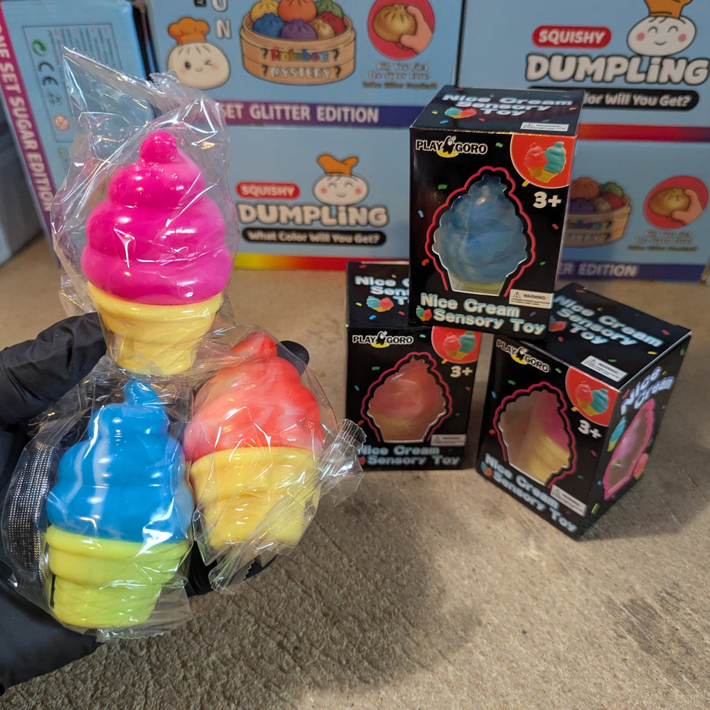 Creamy Ice Cream Cone Squishy Set of 3 🍦✨