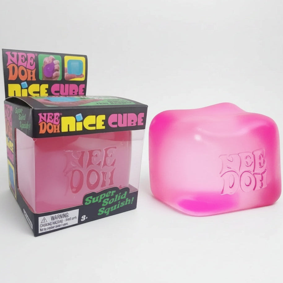 Nee-Doh Nice Cube Super Solid: Pink 💗🟥